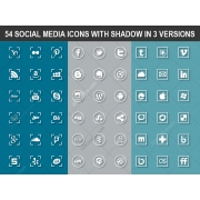 social media icons with shadow, flat social media icons, round social icons, square social icons