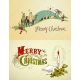 Nativity scene and Christmas candle vector illustrations 