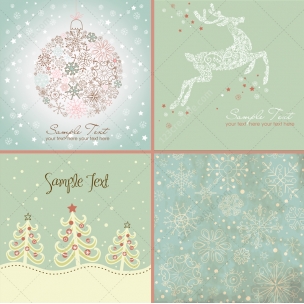 4 Beautiful Christmas vector illustrations