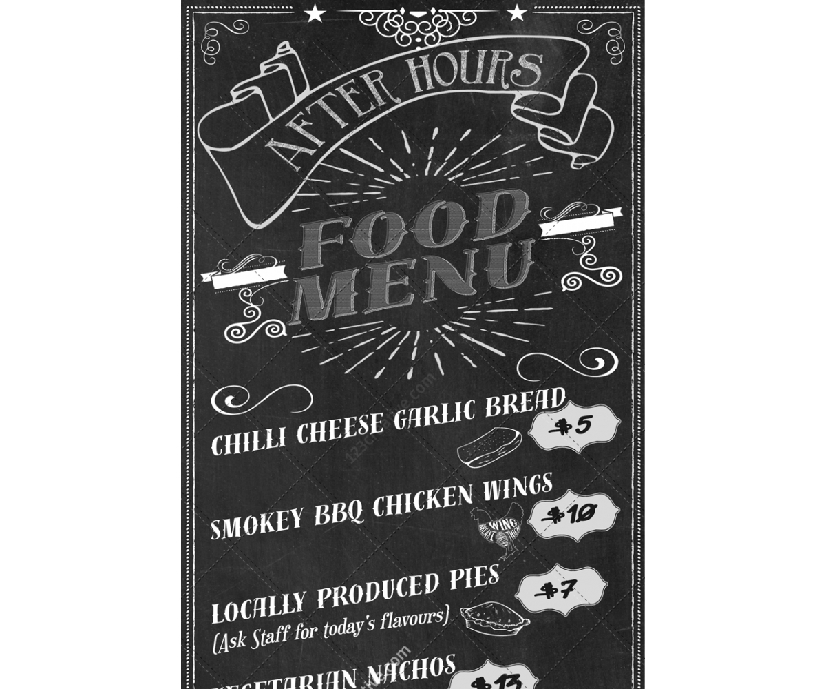 retro chalkboard food menu design template psd