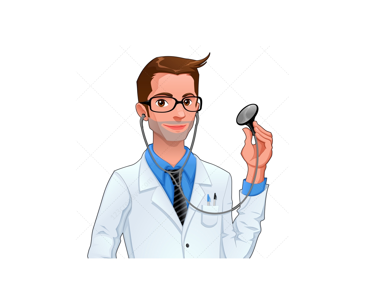 Doctor vector characters - man and woman. Medical man vector, cartoon
