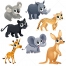 funny exotic animal vectors, exotic animal vector set, africa animal vectors, funny animal vector graphics