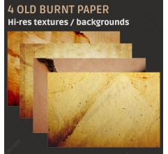 4 Old burnt paper textures