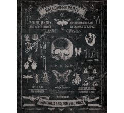 Vintage Halloween party flyer template