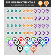 map icons pointers, map marker vector icons