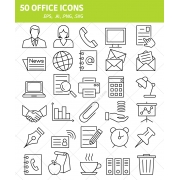 50 Office icons  (EPS, PNG, SVG, AI) 