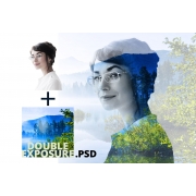Double exposure - image effect PSD template