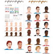 Man avatar vectors - customizable male avatar vector set