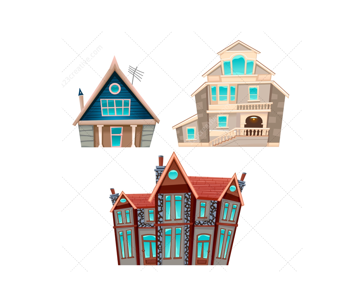 cartoon house vector set various house vector pics of cartoon houses