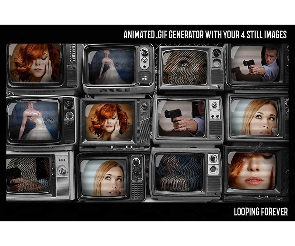 Animated GIF creator in Photoshop - Old TV effect template, create video  GIF animation