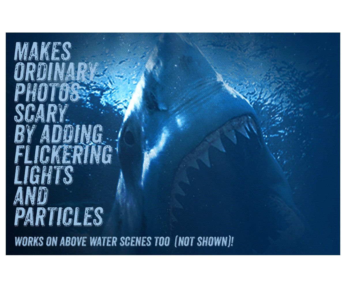 Scary animated underwater scene generator - create GIF from PSD template
