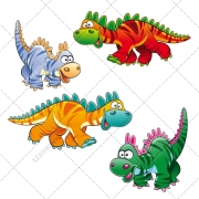 cartoon dinosaur vectors, color dinosaur vector art