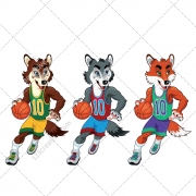 basketball mascot vector, cartoon wolf vector