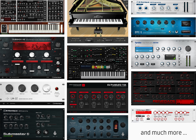 Tons of virtual instruments, audio plug-ins and effects included