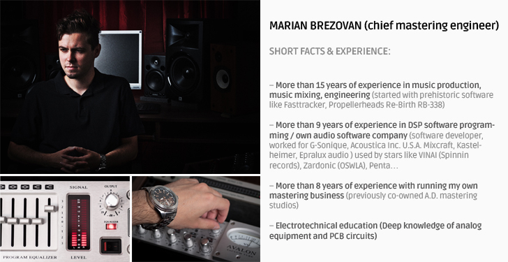 Marian Brezovan, chief mastering engineer of onlinemasteringstudio.eu